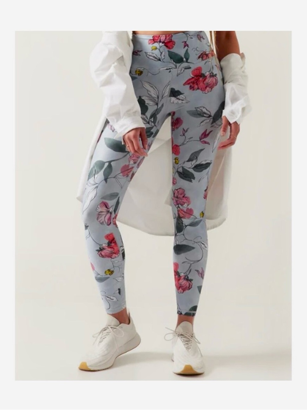 Athleta Elation Tight Legging High-Rise Iris Floral Grey Womens XS Everyday Yoga